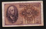 5 Lire Dittatura 1939 1